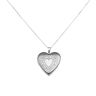 Silver Heart Patterned Locket and Chain 18" By Icesia