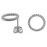 Silver Cubic Zirconia Circle Stud Earrings By Icesia