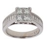 18ct White Gold 1.75ct Princess and Baguette Cut Diamond Cluster Ring
