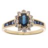 18ct Yellow Gold 0.25ct Diamond and Sapphire Cluster Ring