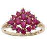9ct Yellow Gold 0.02ct Diamond and Ruby Cluster Ring
