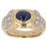 18ct Yellow Gold 0.45ct Brilliant Cut Diamond And Sapphire Cabochon Ring