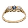 18ct Yellow Gold 0.15ct Diamond and Sapphire Three Stone Ring