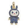 14ct Yellow Gold Blue Gemstone Bunny Pendant