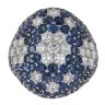 14ct White Gold 1.40ct Brilliant Cut Diamond and Sapphire Cluster Ring