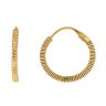 22ct Yellow Gold Diamond Cut Hoop Earrings