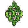 9ct Yellow Gold Green Gemstone Cluster Ring