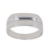 9ct White Gold Line Patterned Signet Ring