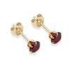 9ct Yellow Gold 4mm Garnet Cubic Zirconia Stud Earrings