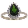 9ct Yellow Gold 0.10ct Diamond and Diopside Cluster Ring