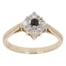9ct Yellow Gold Cubic Zirconia and Sapphire Cluster Ring
