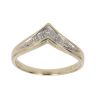 9ct Yellow and White Gold 0.05ct Brilliant Cut Diamond Wishbone Ring
