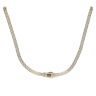 14ct Yellow Gold Monaco Classic Agua Pave Lock Cubic Zirconia Chain 16"