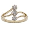 9ct Yellow Gold 0.33ct Brilliant Cut Diamond Twist Trilogy Ring