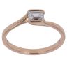18ct Rose Gold 0.45ct Emerald Cut Lab Grown Diamond Solitaire Twist Ring