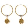 22ct Yellow Gold Satelite Drop Hoop Earrings