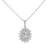 9ct White Gold 0.55cts Diamond And Topaz Pendant And 18" Chain