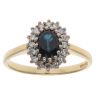 18ct Yellow Gold 0.15ct Brilliant Cut Diamond and Sapphire Cluster Ring