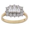 18ct Yellow Gold 1.25ct Brilliant and Baguette Cut Diamond Cluster Ring