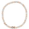 9ct Yellow Gold 0.05ct Diamond and Blue Topaz Bracelet 7.5"
