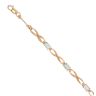 9ct Yellow Gold 0.01ct Brilliant Cut Diamond and Blue Topaz Bracelet 7"