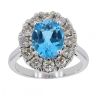 9ct White Gold 1ct Diamond And Topaz Cluster Ring