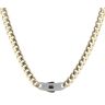 14ct Yellow Gold Monaco Classic Plain Pave Lock Curb Chain 18"