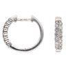 9ct White Gold 0.55ct Brilliant Cut Two Row Hoop Earrings