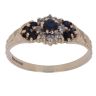 9ct Yellow Gold Sapphire and Cubic Zirconia Flower Cluster Ring