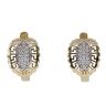 14ct Yellow Gold Cubic Zirconia Greek Key Stone Set Earrings