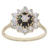 9ct Yellow Gold Cubic Zirconia and Sapphire Ring