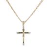 9ct Yellow Gold Cubic Zirconia Crucifix Pendant And Chain 18"