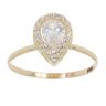 14ct Yellow Gold Teardrop Cubic Zirconia Stone Set Ring