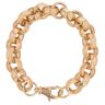 9ct Yellow Gold Patterned and Plain Belcher Bracelet 9"