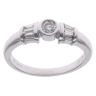 9ct White Gold 0.50ct Brilliant and Baguette Cut Diamond Solitaire Ring