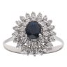 18ct White Gold 0.50ct Brilliant Cut Diamond and Sapphire Cluster Ring