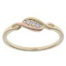 9ct Yellow and Rose Gold Clogau 0.10ct Diamond Past Present and Future Trilogy Ring