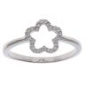 Silver Cubic Zirconia Flower Outline Ring By Icesia