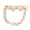 9ct Yellow Gold Cubic Zirconia Boxing Glove Belcher Bracelet 6.5"