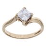 9ct Yellow Gold Cubic Zirconia Twist Single Stone Ring