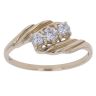9ct Yellow Gold Cubic Zirconia Three Stone Twist Ring