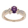 9ct Yellow Gold 0.13ct Diamond And Created Amethyst Ring