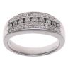 18ct White Gold 0.50ct Brilliant Cut Diamond Three Row Ring
