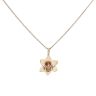9ct Yellow and Rose Gold Clogau Daffodil Pendant and Curb Chain 22"