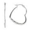 Silver Cubic Zirconia Heart Hoop Earrings By Icesia