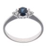 9ct White Gold 0.06ct Diamond and Sapphire Ring