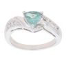 18ct White Gold 0.05ct Diamond and Green Tourmaline Ring