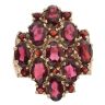 9ct Yellow Gold Garnet Cluster Ring