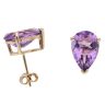 9ct Yellow Gold Amethyst Stud Earrings