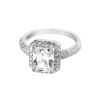 Sterling Silver Rectangular Halo Cubic Zirconia Cocktail Ring